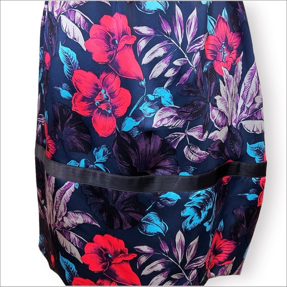 Marc By Marc Jacobs Horizon Teal Multi Silk Floral Belted Dress - Picture 8 of 11